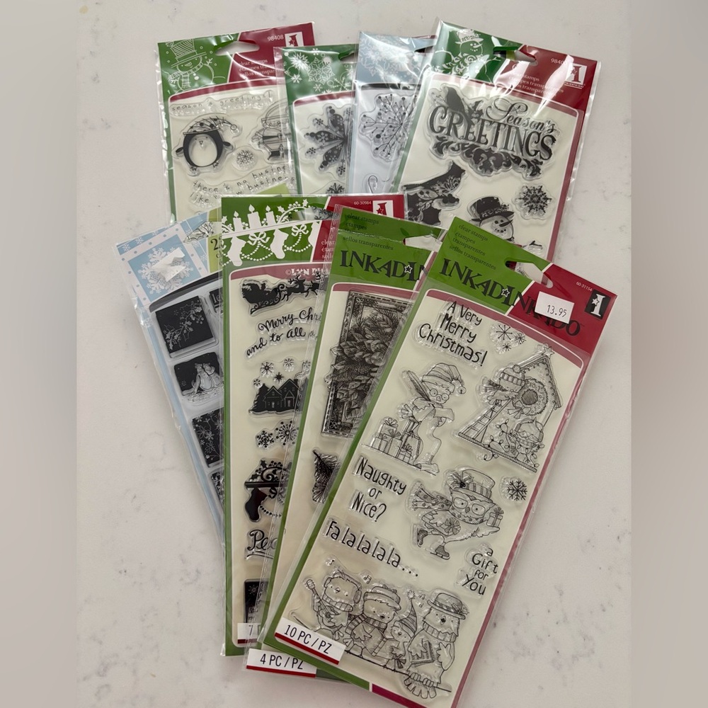 Inkadinkado Christmas theme lot of Clear Stamps Set
